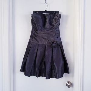 Party Prom Dress Dark Gray Strapless Size 8